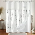 thumbnail image 2 of Mizhona Black Stripes No Hooks Shower Curtains with Snap in Liner Black and White Hookless Fabric Bathroom Curtain,71"× 83", 2 of 7