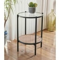 thumbnail image 2 of Glass Rattan Accent Table, 2 of 2