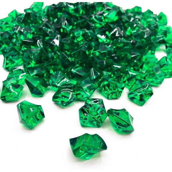 CYS EXCEL Acrylic Gems for Vase Fillers, Table Scatters, Event, Wedding, Birthday Decoration (Green, 1 Pound)