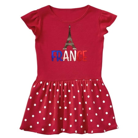 

Inktastic France Eiffel Tower Flag in Text Gift Baby Girl Dress