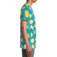 thumbnail image 6 of Wukai Lemon Blue Youth Unisex Short Sleeve T-Shirt for Boys, Girls, Teens, and Kids-X-Small, 6 of 7