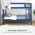 thumbnail image 4 of DHP Adrian Kids' Solid Wood Bunk Bed with Dry Erase Board, Twin over Twin, Navy Blue, 4 of 8