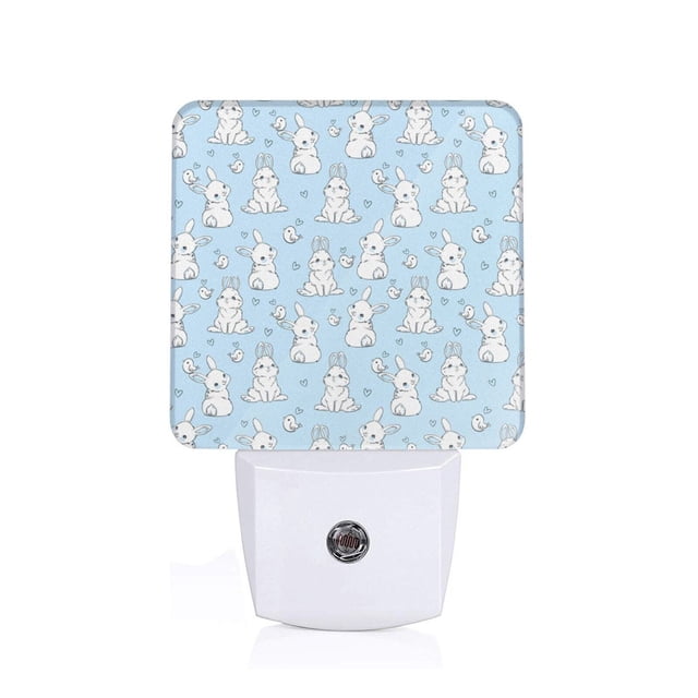 Fotbe Rabbit And Bird Luz Nocturna LED, Luz de Noche con Sensor de Luz Natural de Anochecer a Amanecer, Se Enchufa a la Pared, Blanco Cálido 0.5W-EU