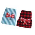thumbnail image 3 of Nimomo Sangle de Poitrine Corde de Traction pour Petits Animaux Sangle de Poitrine Grille Rouge + Rayures Bleues 2 Pcs(TP), 3 of 8