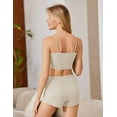 thumbnail image 3 of Ekouaer 3 Sets for Women Ribbed Pajamas Crop Cami Top and Shorts Pjs Casual Sleeveless Button Lounge Set Sleepwear, 3 of 5