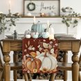 thumbnail image 3 of Sm:)e Watercolor Pumpkin Fall Table Runner 13x72 Inch, Thanksgiving Holiday Dining Room Party Decoration(Brown), 3 of 7