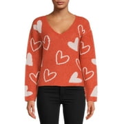 No Boundaries Juniors' Pullover HeartStar Sweater