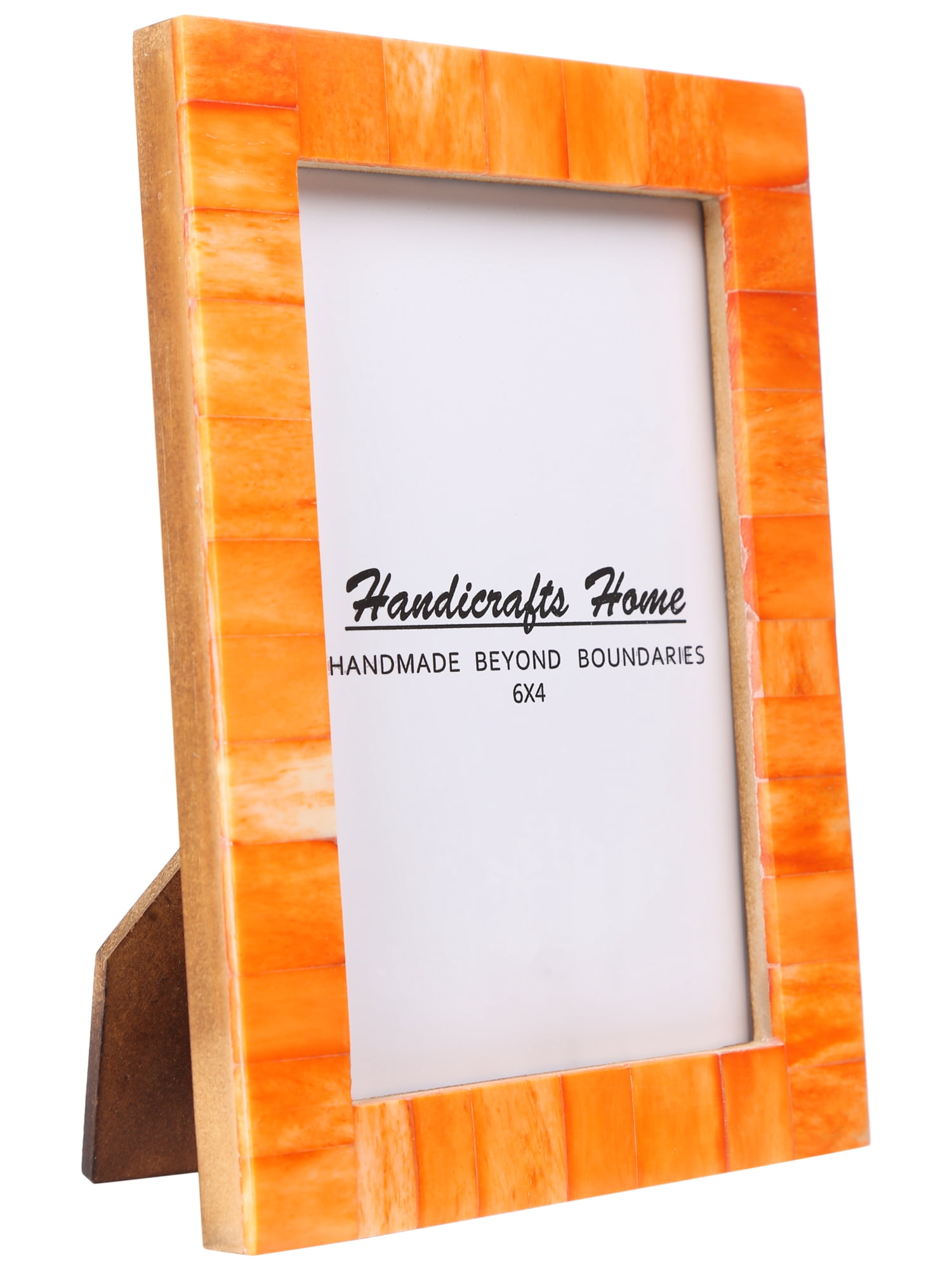 Handicrafts Home 4x6 Bone Classic Bone Inlay Orange Picture Frames