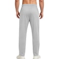 thumbnail image 6 of Eltusu Men's Athletic Pants Open Leg, Running Drawstring Straight Legs Elastic Waistband Workout Pants Gray Size S, 6 of 8
