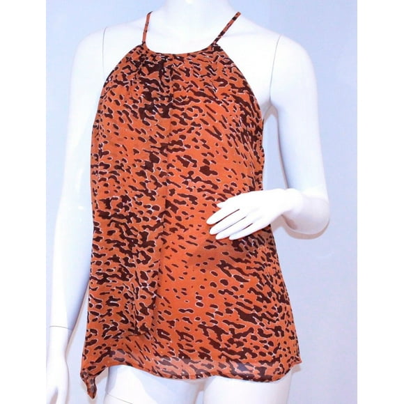 W118 by Walter Baker LEOPARD TOP Sleeveless GABBY Shirt ABSTRACT Camel M $98+