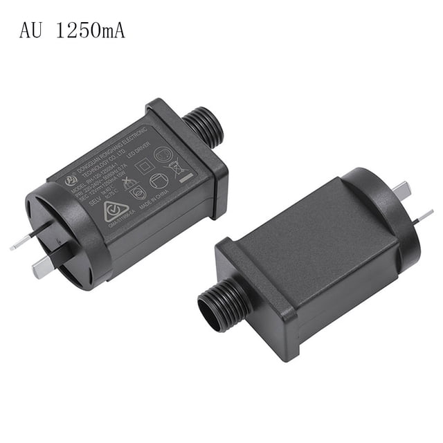 Convertidor de fuente de alimentación de 12 V, 1000 mA/1250 mA/1500 mA, transformador impermeable IP44, enchufe de EE. UU., UE, AU y Reino Unido, adaptador de LED inflable para patio de repuesto