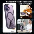 thumbnail image 2 of for iPhone 17 Case with Kickstand, Support Wireless Charging, Compatible with Magsafe, Military-Grade Protection Shockproof Slim Fit Bracket Back Case for iPhone 17, Purple, 2 of 2