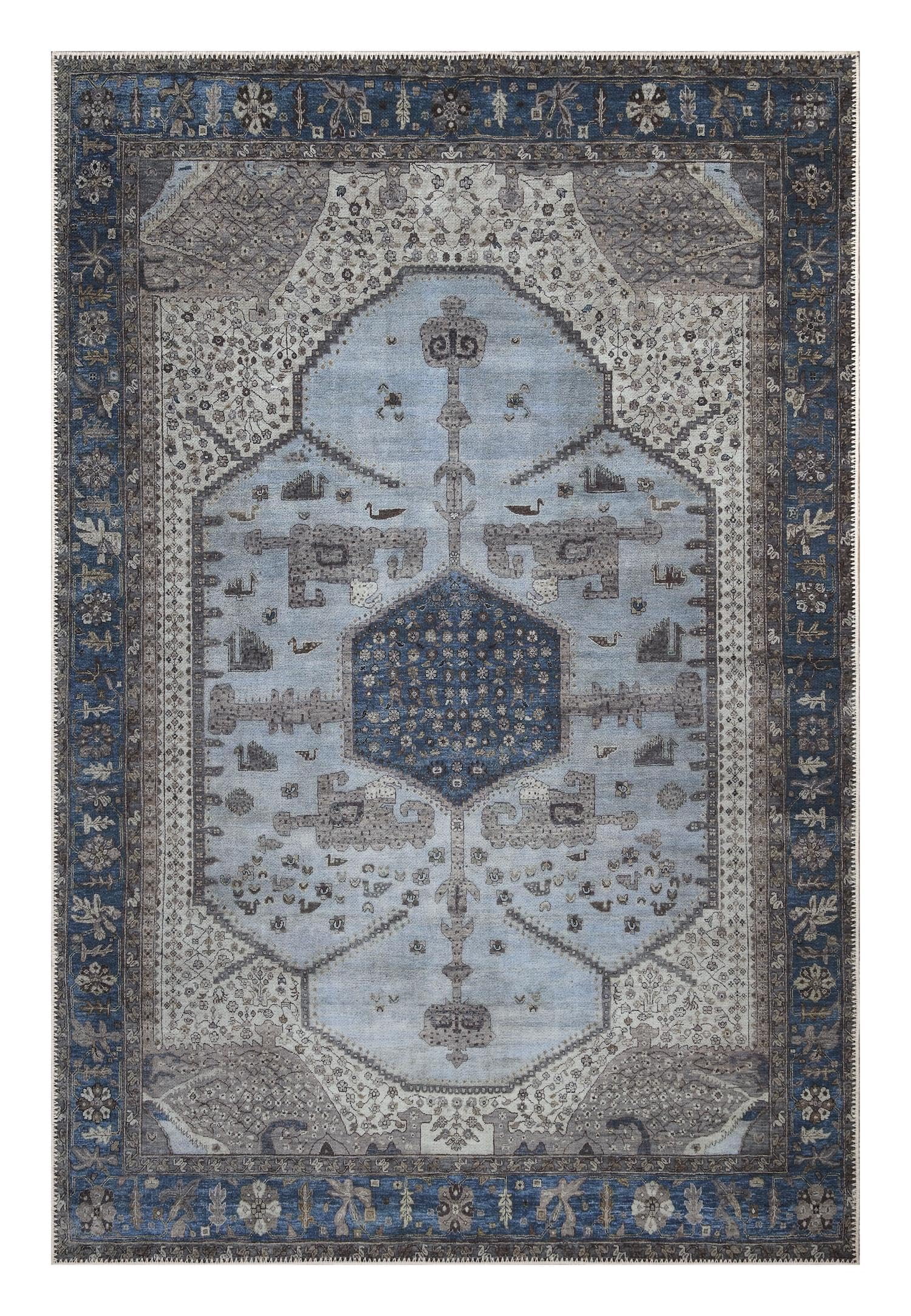 Keen Home Design Machine Washable Area Rugs with Non-slip Backing, Ideal for Hallway, Living Room, Bedroom, Kitchen and Laundry Room, Vintage Moroccan and Low Pile Rug - ( 8' x 10' )