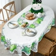 thumbnail image 4 of St. Patricks Day Oval Tablecloth Shamrock Tablecloth 60"x102", Waterproof ST Patrick Day Decorative Vinly Table Cloth Irish Tablecloth for Oval Table, 4 of 6