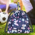 thumbnail image 4 of Basketball Yoga Bag Drawstring Folding Backpack Nylon for Travel (Small Flowers), 4 of 6