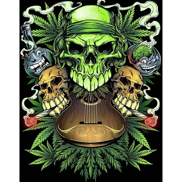 Diamond Painting Kits for Adults Beginners - 5D DIY Skull Full Drill Diamond Dotz Kits Painting Crafts for Home Wall Decor, Diamond Art Kits,12x16inch