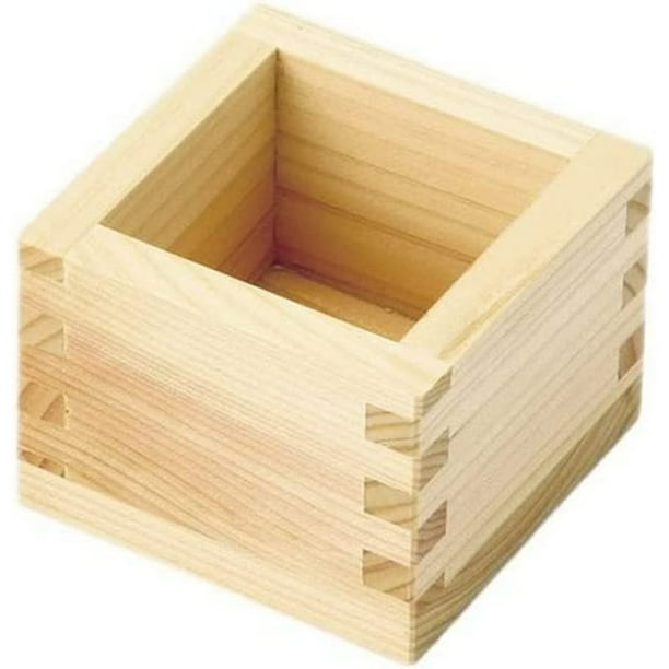 HElectQRIN 3323, Small Wooden Masu Sake Cups Japanese Hinoki Wood