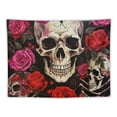 thumbnail image 5 of BCIIG Skulls Roses Spider Tapestry Wall Hanging Unique Style Graphic Tapestries Home Wall Decor Art for Living Room Bedroom Apartment Farmhouse Dorm 50x40inch, 5 of 6