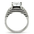 thumbnail image 4 of High polished (no plating) Stainless Steel Ring with AAA Grade CZ in Clear for Women Style TK028, 4 of 5