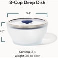 thumbnail image 2 of 8-Cup Microwave Glass Cookware with Airtight Lid, Stackable Food Storage Container for Reheating & Steaming, 2 of 7