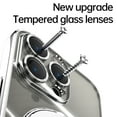 thumbnail image 5 of ELEHOLD Plating Magnetic Case for iPhone 16 Pro Max Case Transparent Clear Cover Kickstand Camera Lens Protection Compatible with Mag Safe Accessory Slim Shockproof Case for iPhone 16 Pro Max,Silver, 5 of 6