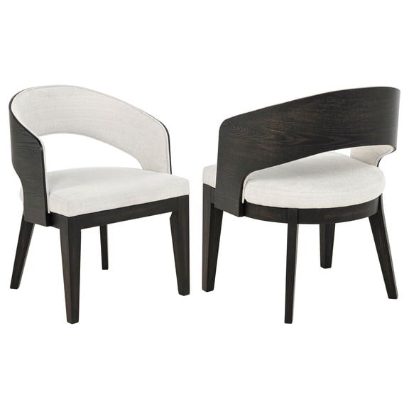 Leandro Upholstered Dining Arm Chair Cream (Set of 2)