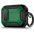 thumbnail image 1 of Airpod Pro Case Cover with Secure Lock Clip, Military Armor Series Full-Body Rugged Hard Shell for Men Women with Keychain Carabiner,Shockproof Protective Case for AirPod Pro,Green, 1 of 5