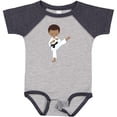 thumbnail image 3 of Inktastic African American Boy, Karate Pose, Black Belt Boys Baby Bodysuit, 3 of 5