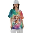 thumbnail image 4 of Funny Watercolor Adorable Vizsla Peeking Through Torn Paper Effect Hawaiian Shirt Breathable Summer Unisex Merch Vizslas Dog Lover Gifts Idea - 00026, 4 of 6