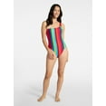 thumbnail image 3 of Time and Tru Women's and Women's Plus One Shoulder One Piece Swimsuit, Sizes XS-3X, Family Swim, 3 of 6