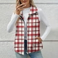 thumbnail image 6 of Diufon Plaid Vest for Women Lightweight Sleeveless Full Zip Fleece Jackets Fall Winter Cozy Coats with Pockets, 6 of 9