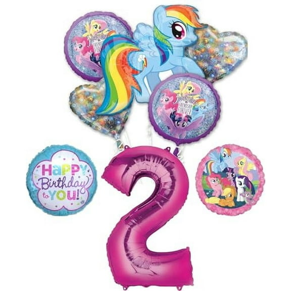 My Little Pony 2nd Birthday Party Supplies Rainbow Dash Balloon Bouquet Decorations