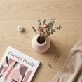 thumbnail image 3 of REGALWOVEN Modern White Ceramic Vase Slim Ribbed Bud Vase for Flowers, Minimalist Decorative Small Vase for Shelf, Vanity Pink 2.4"L x 2.4"W x 5"H, 3 of 6