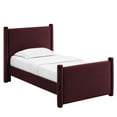 thumbnail image 5 of Modway Rael Performance Velvet Upholstered Twin Platform Bed in Mulberry, 5 of 9
