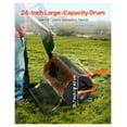 thumbnail image 5 of Compost Spreader 24 Inch - Peat Moss Spreader with Adjustable Handle, Heavy Duty Steel Roller for Lawn Seed, Fertilizer, Lime - Garden Spreader for Efficient Planting, 5 of 9