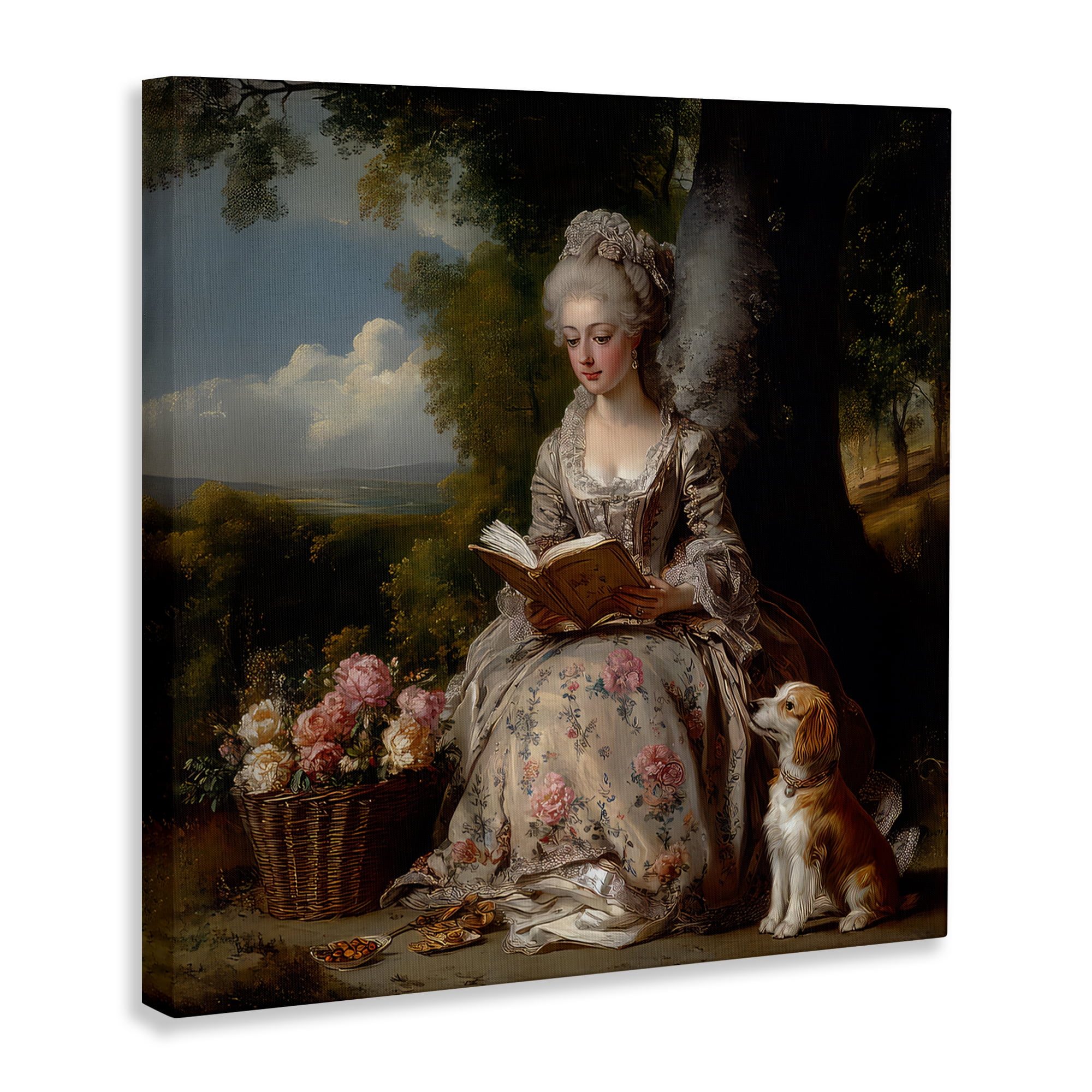 Stupell Industries Rococo Lady with Dog Canvas Wall Art, design by The Wands Want