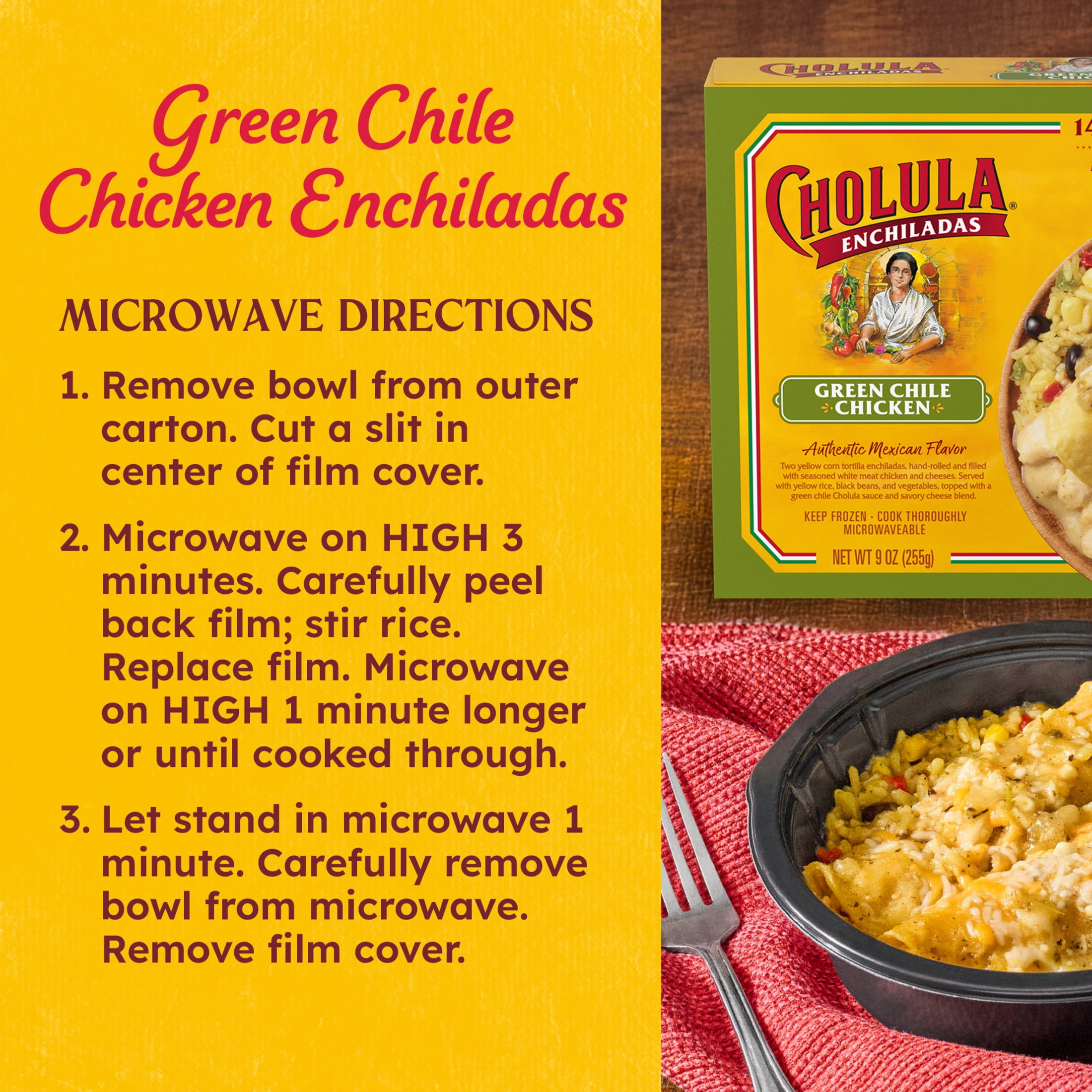Cholula Green Chile Chicken Enchiladas, 9.0 oz Cup