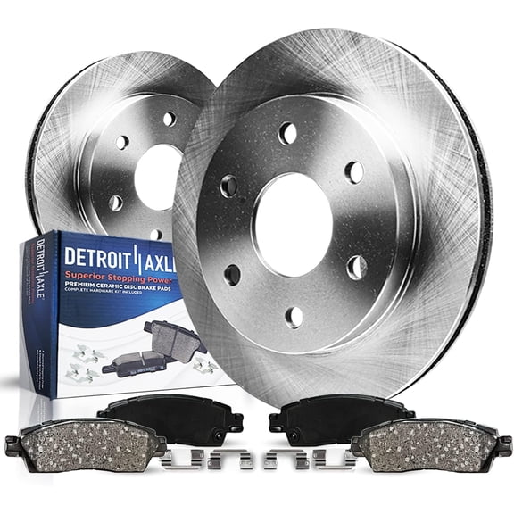 Detroit Axle - Front Brake Kit for 2003-2006 Lincoln Navigator Ford Expedition, Disc Brake Rotors Ceramic Brakes Pads with Hardware 2004 2005 Replacement : 12.99" inch Rotor