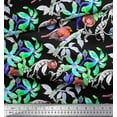 thumbnail image 2 of Soimoi Orange Polyester Crepe Fabric Leaves,Floral & American Robin Bird Decor Fabric Printed BTY 42 Inch Wide, 2 of 3