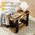 thumbnail image 5 of Tribesigns 2-tier Narrow Wood End Table, Farmhouse Brown Side Table for Living Room, 5 of 9