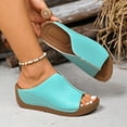 thumbnail image 5 of THDHVS Womens Wedge Sandals,Comfortable Sandals for Women,Gladiator Slides with Wedge Heel for Casual Comfortable Sky Blue, 5 of 10
