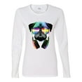 thumbnail image 2 of Wild Bobby, Colorful Pug DJ, Pop Culture, Women Graphic Long Sleeve Tee, White, X-Large, 2 of 4