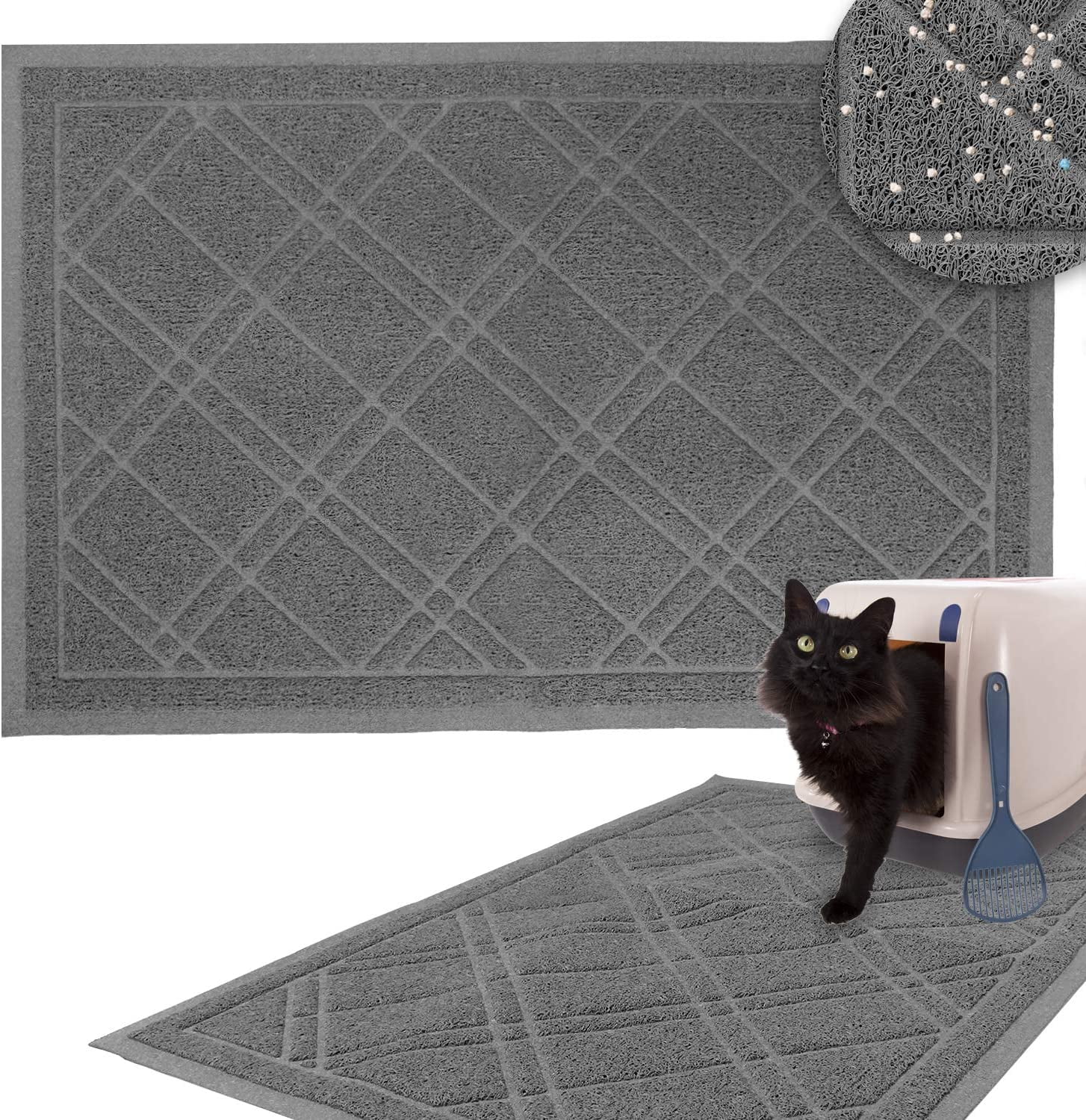 Grey Non Slip Padded Kitty Litter Mat for Cats UK Ubuy