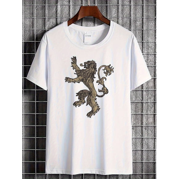 House Lannister T-Shirt Thrones Dragon Symbol Distorted 3213 Slightly Stretched Fashion Graphic Men'S Designer Clothing Casua