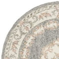thumbnail image 4 of SAFAVIEH Micro-Loop Jesper Floral Bordered Wool Area Rug, Grey/Ivory, 5' x 5' Round, 4 of 6