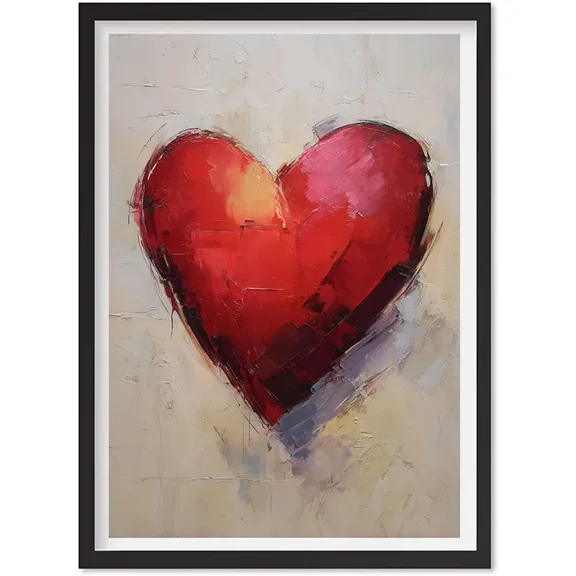 Red Heart Watercolor Print: Valentine'S Day Wall Art, Matte Canvas Stretched, Posters for Room Bedroom Living Room Bathroom Wall Decor, Posters & Art Prints, Gift.