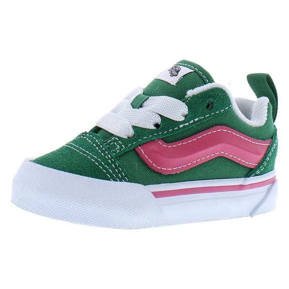 Vans KNU Skool Elastic Lace Infant/Toddler Shoes Size 7, Color: Green/Pink