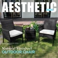 thumbnail image 2 of DIMAR GARDEN 3 Pieces Outdoor Rattan Patio Conversation Set, Black, 2 of 6
