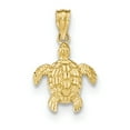 thumbnail image 1 of Pendentif Petite Tortue en Or Jaune 14K Poli & Texturé, 1 of 2