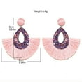 thumbnail image 2 of Wedding Bridal Big Fashion Jewelry Bohemia Colorful Charm Statement Fringe Earring Sequin Glitter Dangle Geometric Fringe Earrings Sequin Tassel Earrings PINK, 2 of 8